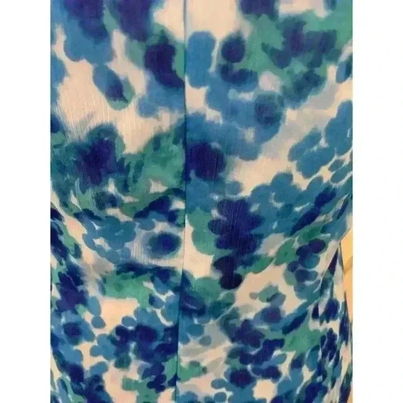 DKNY Women’s Printed Floral Chiffon Boat Neck Sheath Wrap Dress Size 10 - Picture 13 of 14